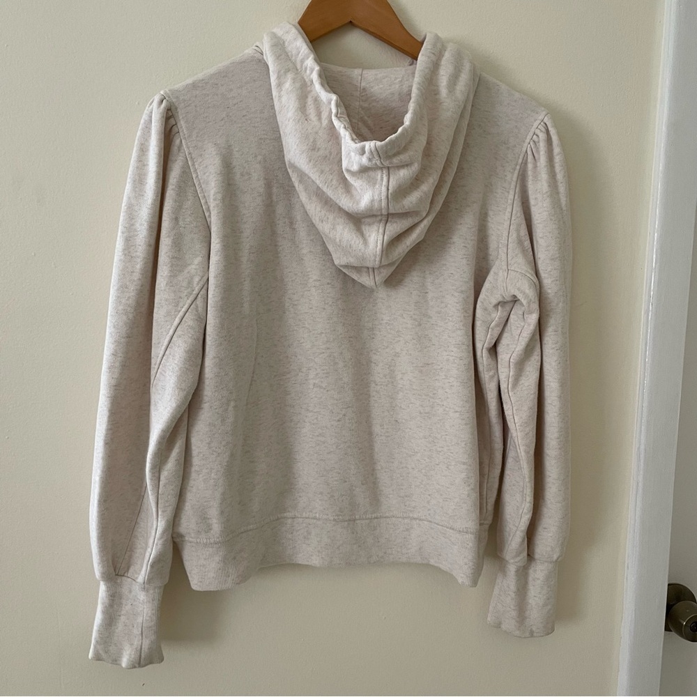 Women’s Zip-Front Hooded Sweater Jacket - Cream - Picture 2 of 6